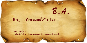 Baji Annamária névjegykártya