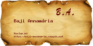 Baji Annamária névjegykártya